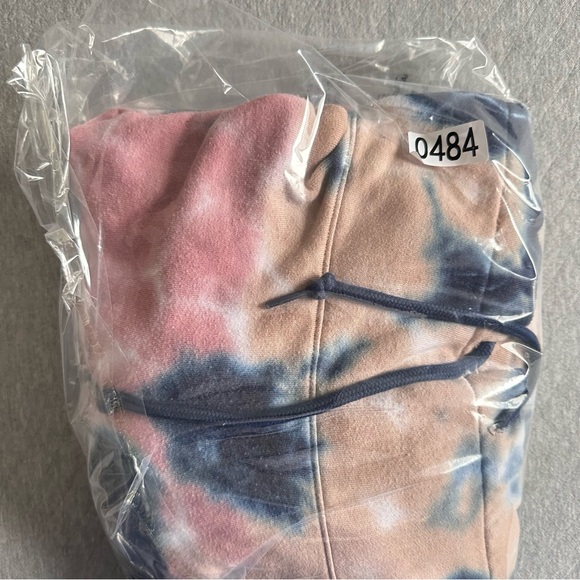 Victorias Secret Pink Cowl Sweater Varsity Large Ensign Beige Tie Dye Sz Large - Picture 15 of 15